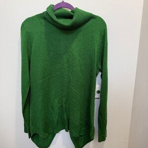 NY & Co Asymmetric Hem Green Sweater
